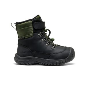 Little Kids' Kanibou Waterproof Winter Boot | Black/Bronze Green