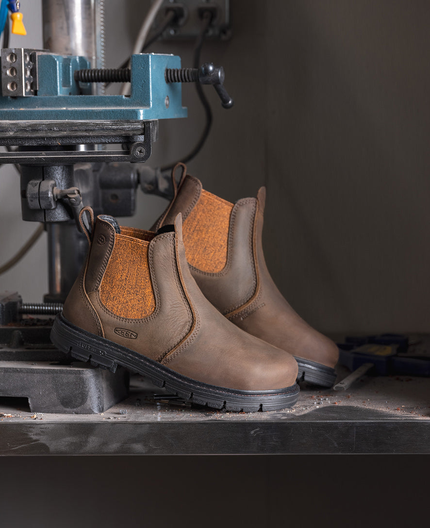 Women's San Jose Chelsea 90?? Heel Boot (Aluminum Toe) | Cascade Brown/Black - Image 9