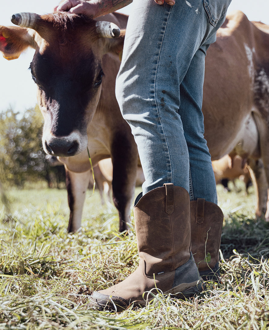 Men's Evanston Pull-On Waterproof Boot (Soft Toe) | Bison/Black - Image 8