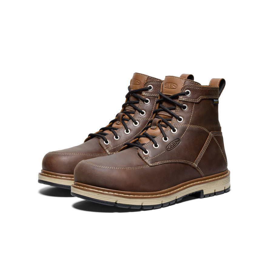 Men's San Jose 6 Waterproof 90° Heel Boot (Aluminum Toe) | Bison/Black - Image 2